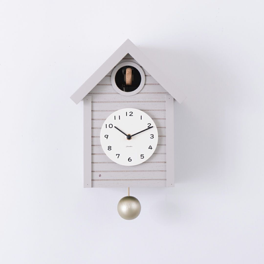 鳩時計 Cuckoo CLOCK グレー｜日本製・北欧デザイン・ギフトにも｜Hym