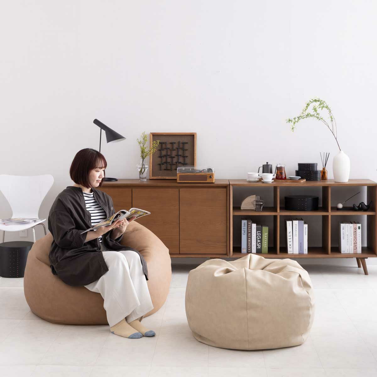 ハナコロ　レザー　ビーズクッション 170L レザービーズクッション ｜ hanalolo 170L | Hym.（ハイム）